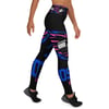BOSSFITTED Black Neon Pink and Blue Yoga Leggings