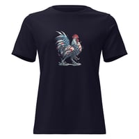 Image 1 of Women's Relaxed T-Shirt, Americana Rooster Patriotic Tee