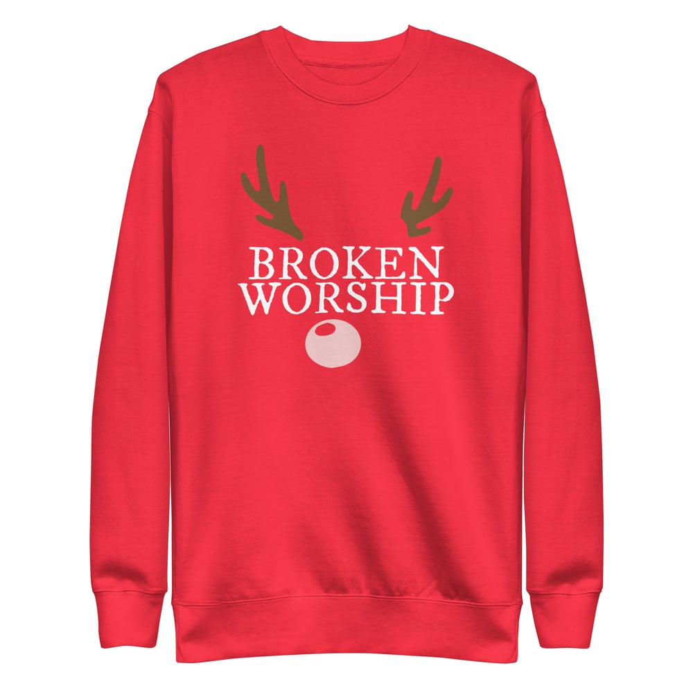 Image of Broken Worship Rudolph Sweater (Red)