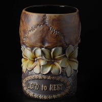 Image 4 of LEI'D TO REST Limited Edition 20 oz Tiki Mug - Yellow Flowers from Trevor Foster Studio