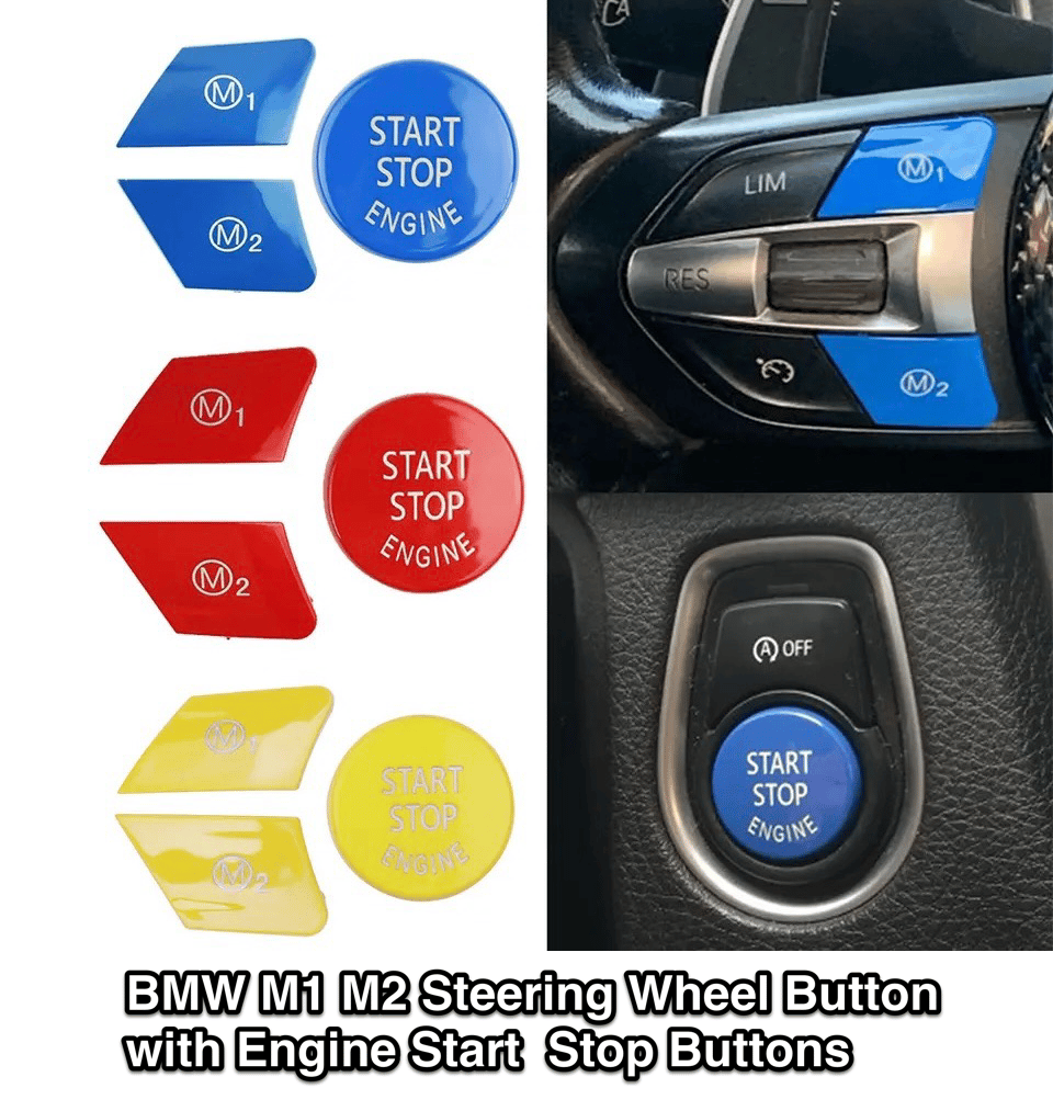 M1 M2 Pulsante Trim Per BMW M2 M3 M4 M5 M6 F80 F87 F82 F83 F10 Pulsante Di Arresto Di Avviamento Motore Copertura Di Accensione Auto Trim Decorazione - Foto 9