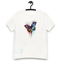 Image 3 of Unisex classic tee, Radiant Paint Drip Butterfly Colorful Tee