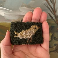 Image 1 of Rectangular bird brooch - wool embroidery 