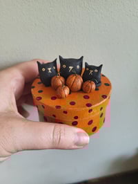 Image 1 of kitties and pumpkins trinket box 