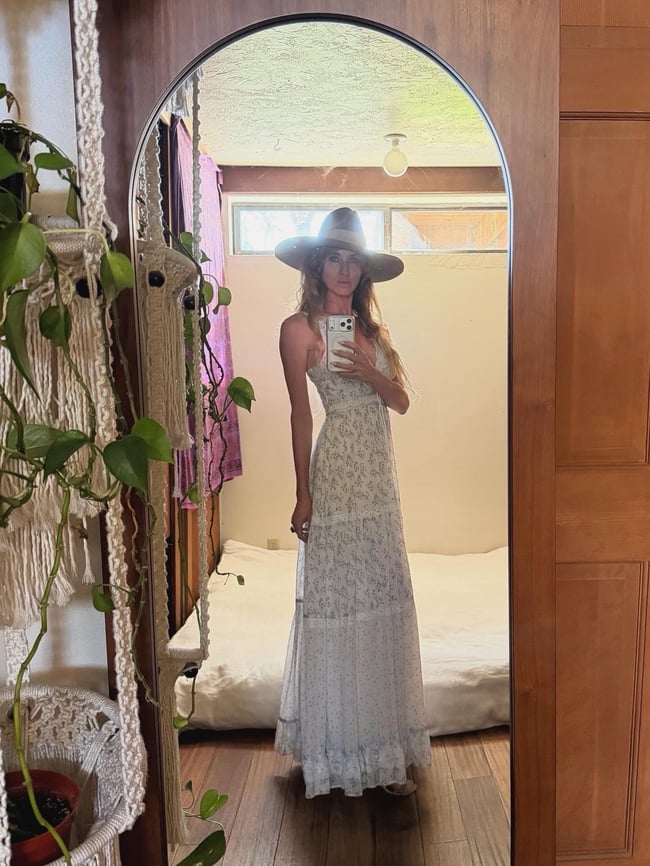 70s Gunne Sax lace up prairie corset sun dress 11 medium small calico white 