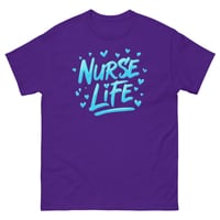 Image 4 of Nurse Life Shirt – Blue Graphic Nurse T-Shirt Bold Script Unisex Tee