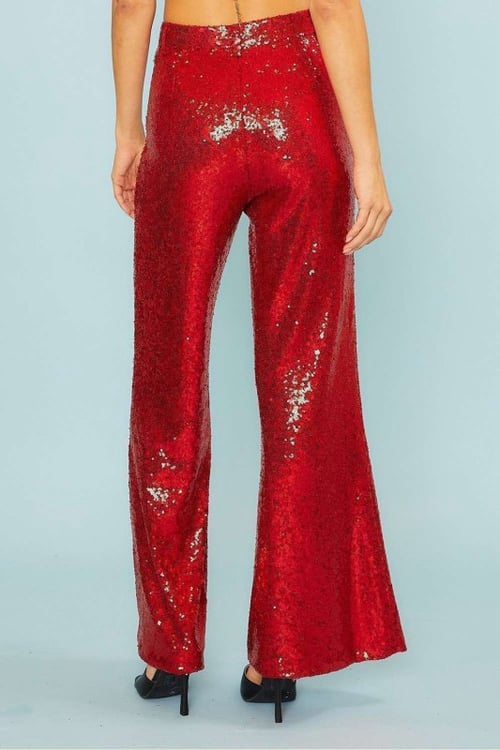 Image of RED SEQUIN PANTS