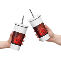 Image 5 of Insulated tumbler with a straw (His love ran red)
