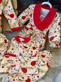 Image 3 of Girls Santa pjs and nightcoat set 
