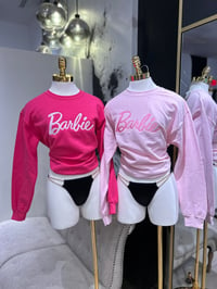 Image 2 of Barbie Embroidered Crewneck Pink