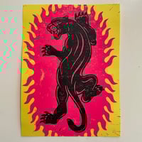 Image 3 of Panther Linocut Prints 