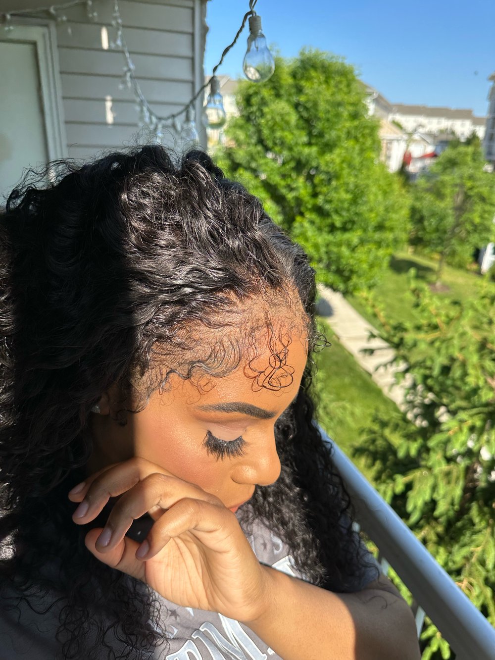 Image of 18 inch DEEP WAVE 13x6 LACE FRONT WIG with LOOSE CURLY EDGES 