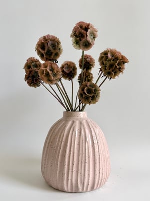 Image of Pink carved vase 