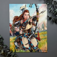 Image 1 of "The Huntress" Aloy Signed Watercolor Print