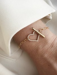 Bracelet Inconditionnel coeur zircons