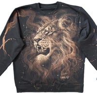 Image 3 of “RAWR” CUSTOM BLEACH PAINTED PULLOVER SWEATER XL