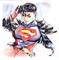 Supergirl (Ink and Watercolor)