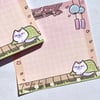 Spring Sakura Cat Memo Pad 