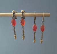 Image 2 of Boucles d’oreilles cornaline vintage