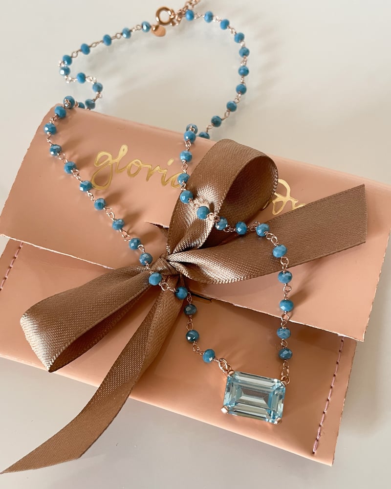 Image of COLLANA  CON PIETRA RETTANGOLARE