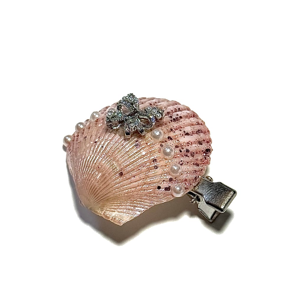 Image of Pink Shimmer Shell Single Clip