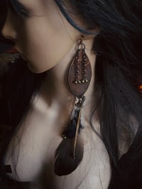 Image 5 of Empress feather & bone earrings 