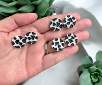 Image 3 of Cow print Glitter Stud Earrings 