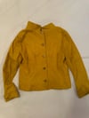 vintage Oscar de la Renta golden suede funnel neck top