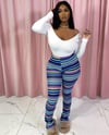 Blue Knit Layer Leggings 