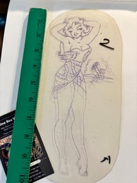 Image 3 of Sailor Jerry Pinup by Kandi!  Tattoo Stencil Vtg acetate