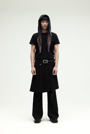 Image of EQUALNEAR - Ammo Belt Flared Pants (Black)