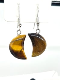 Image 1 of Tigers Eye Moon Earrings 