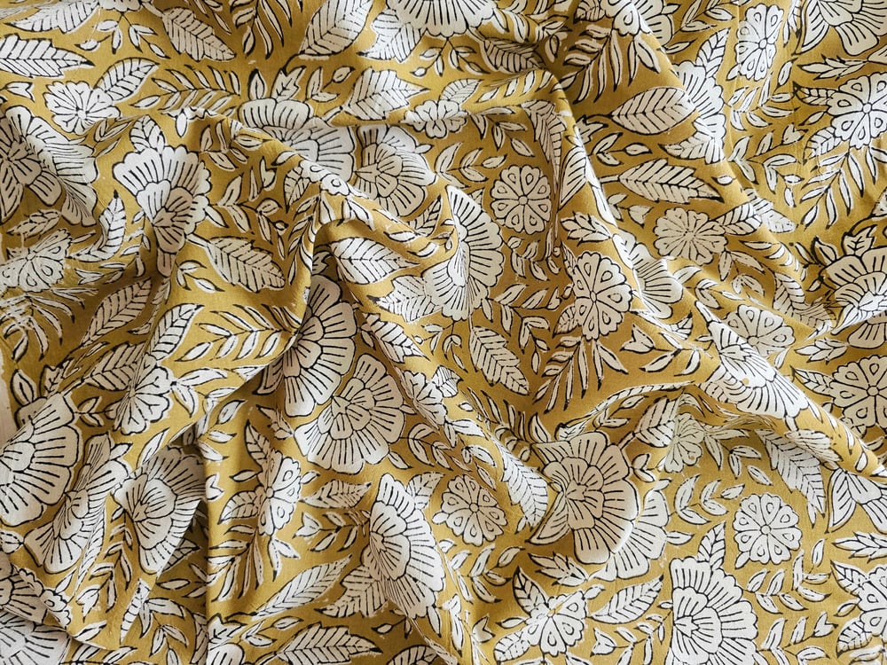 Image of Namaste fabric moutarde