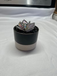 Image 5 of Mini pink and clear iridized potted succulent 
