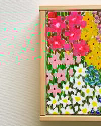 Image 5 of Joyful Blooms -  Hand painted Floral Art - 10x10 Inches; Framed