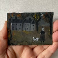  Moonlit autumn walk (lady and dog)