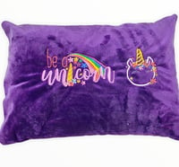 Image 1 of Embroidered Unicorn 🦄 Pillow  TRAVEL PILLOW