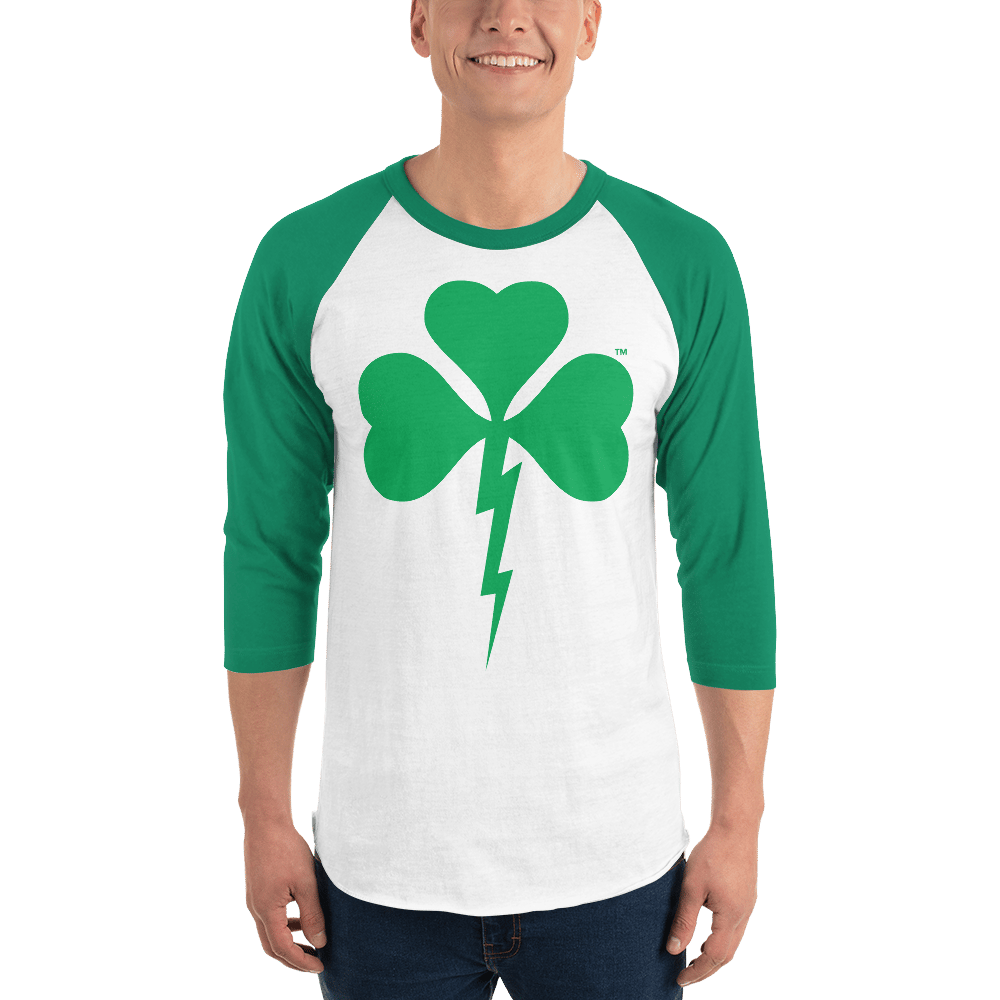 Image of Shamrock Lightning Bolt 3/4 Sleeve Raglan Shirt