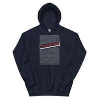 Image 3 of LOVE DC GOGO "IT'S A GOGO THANG" Dark Unisex Hoodie -WhiteText/Red Title (see color options)
