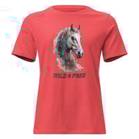 Image 2 of Women's Relaxed T-Shirt, Wild and Free Horse Tee