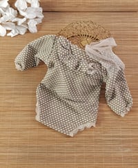 Image 1 of Newborn bodysuit for photoshoots |Martella | neutral brown | dots