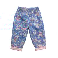 Image 1 of Reversible trousers- floral squiggle (ready to ship 6-9M)