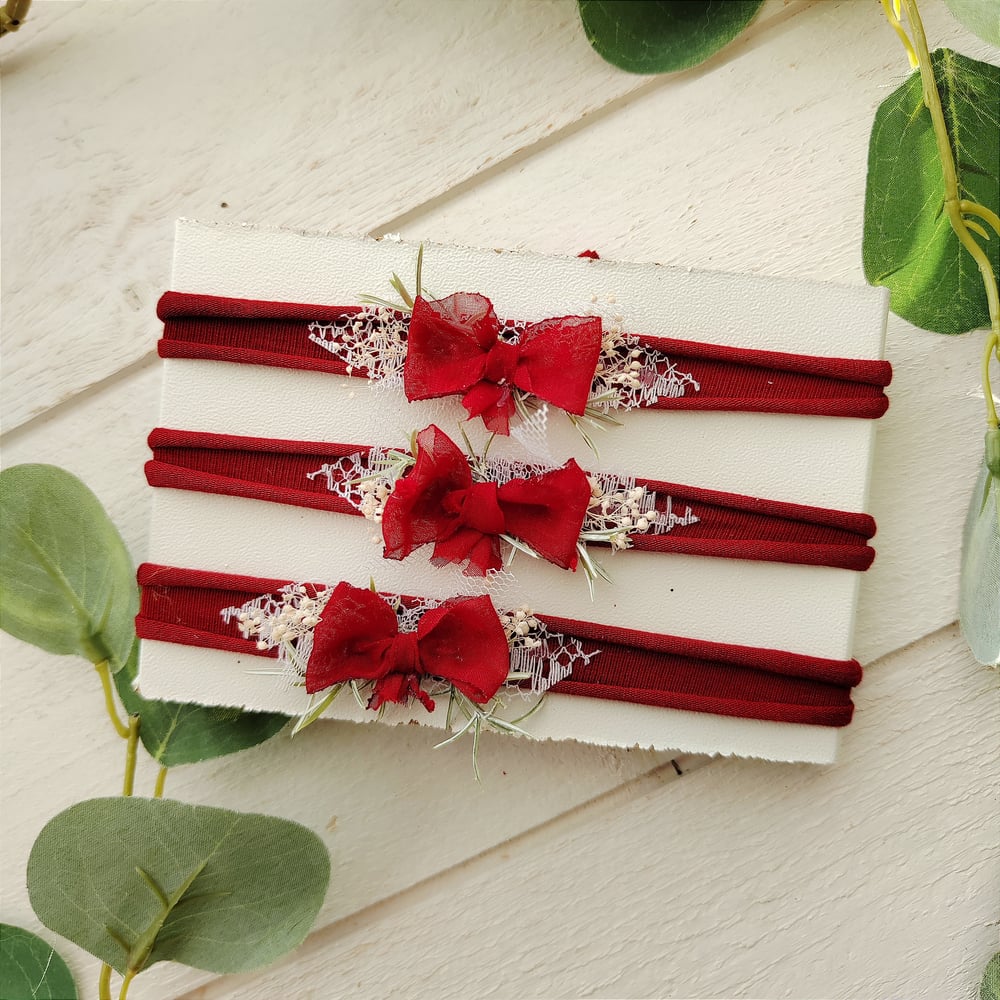 Image of Headband christmas rouge noeud