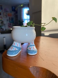 Image 1 of String of Hearts in Walking Legs Egg Cup BLUE (4 TOTAL)