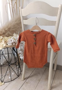Image 2 of Photo prop | Sitter boy bodysuit for photoshoot | Kai | dusty orange| 9-12 months