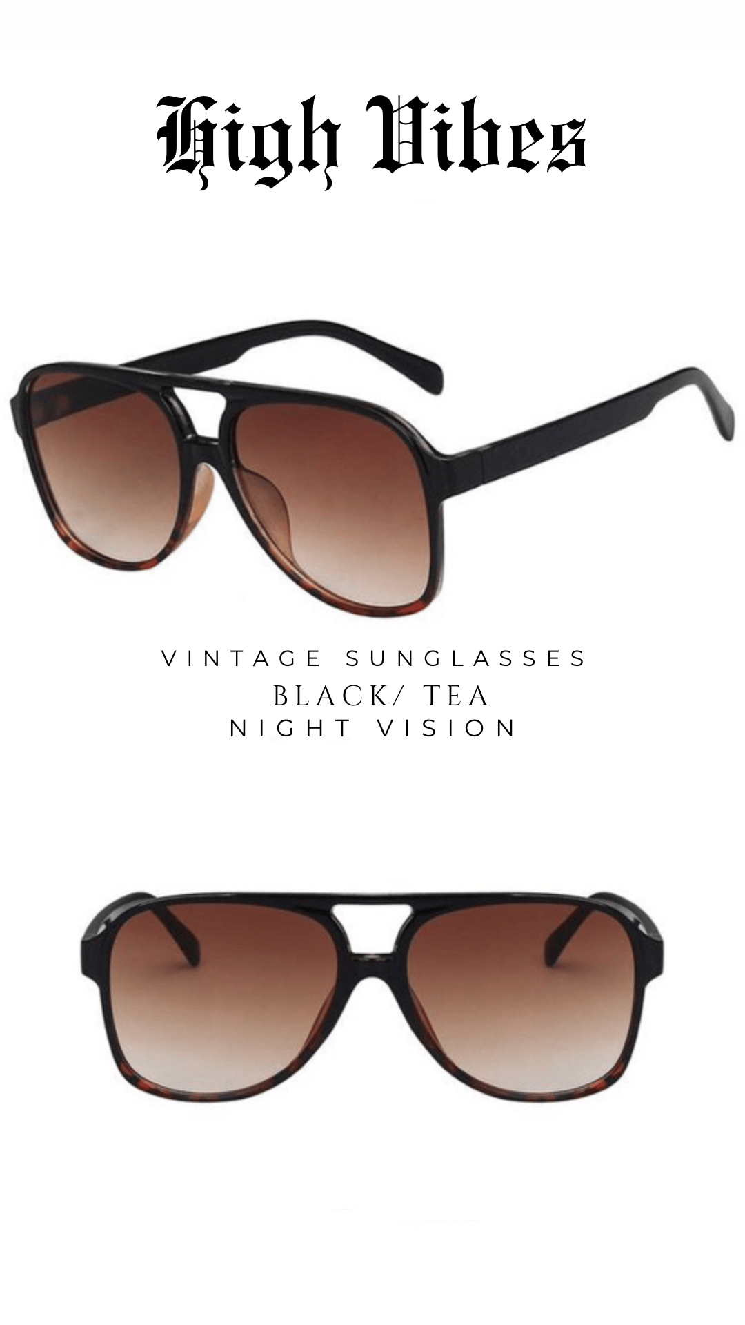 Image of Vintage Night Vision Sunnies Black/Tea 