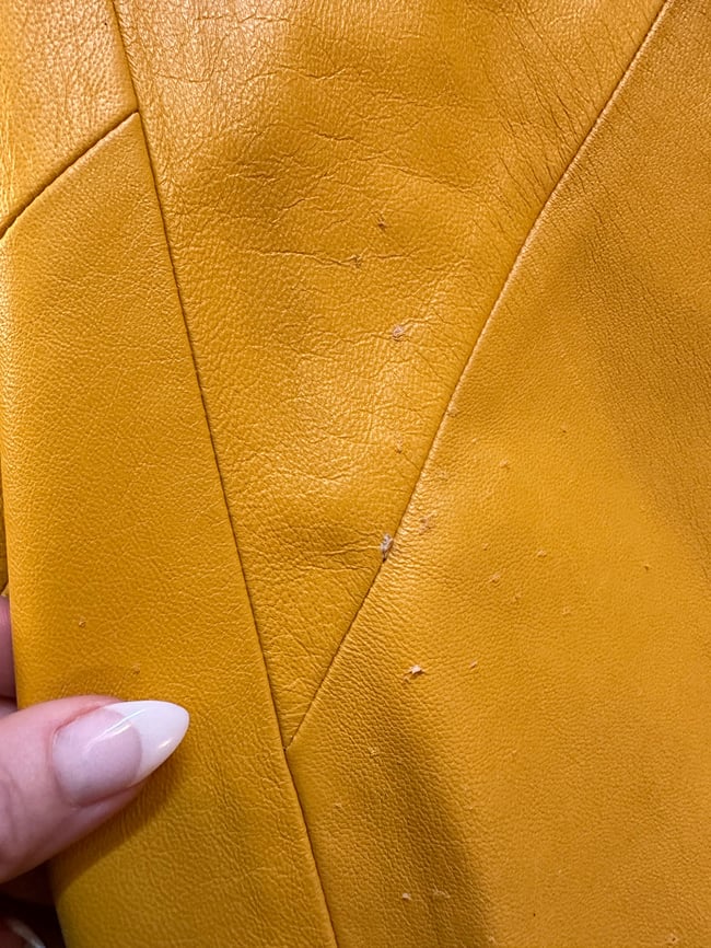 70s marigold yellow leather dress