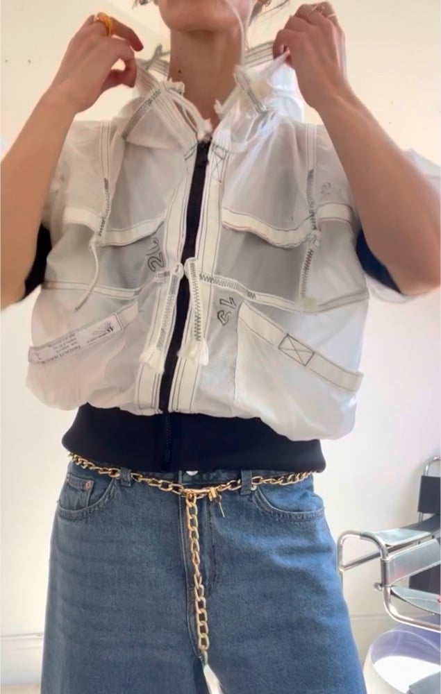 White Parachute Jacket Image 7