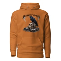 Image 3 of Between Worlds Raven Hoodie – Gothic Crow and Skull Dark Art Hoodie | Mystical Raven Sweatshirt