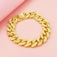 Image 3 of Luxury 24K 9999 Pure Gold real gold Men's flat boss bracelet 13MM bracelet